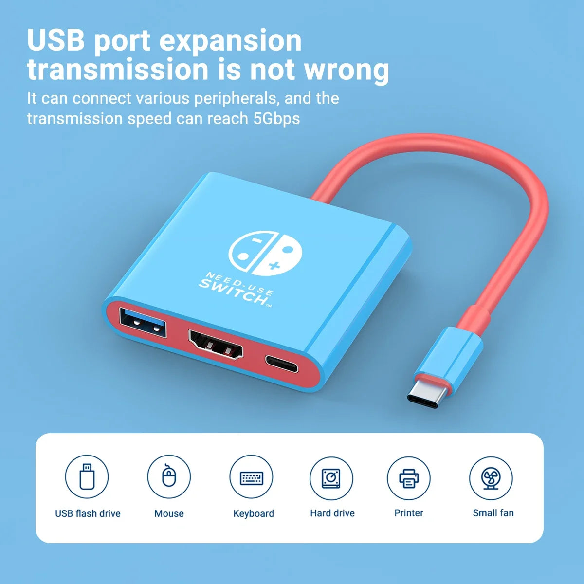 FLIPSTYLEZLLC blue 3 in 1 USB C hub with 4K HDMI and USB 3.0 on Tampa Home & Garden Store