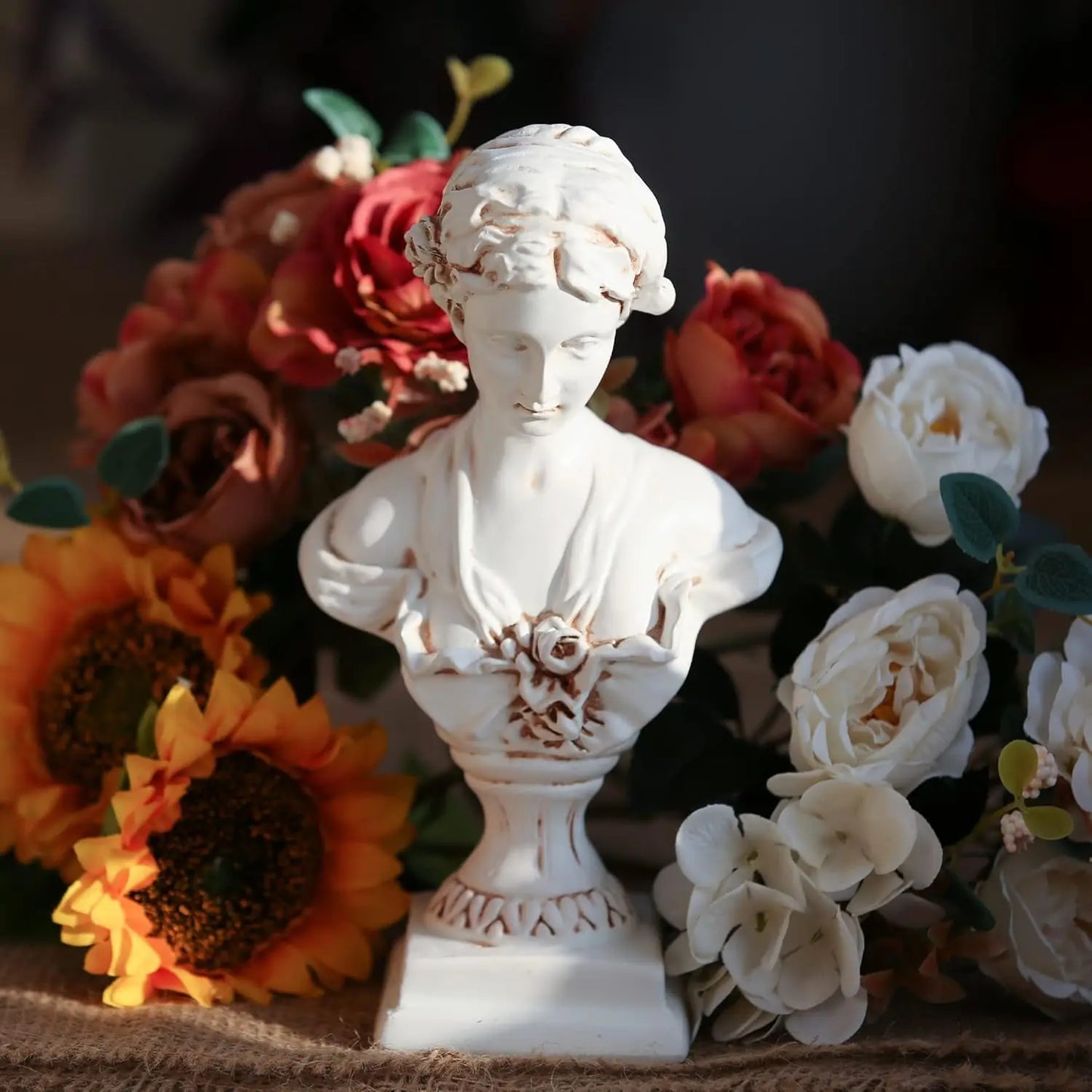 Goddess bust statue Venus de Milo resin replica, white finish, Perfecsy decor for tabletops on Tampa Home & Garden Store