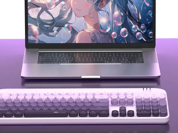 MageGee V920 wired gaming keyboard and mouse set, white 104-key with purple backlighting on Tampa Home & Garden Store