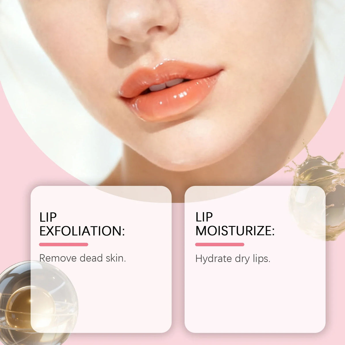 Strawberry Lip Scrub Silcy Skin on pink curved backdrop with glossy lips lip care exfoliation on Tampa Home & Garden Store