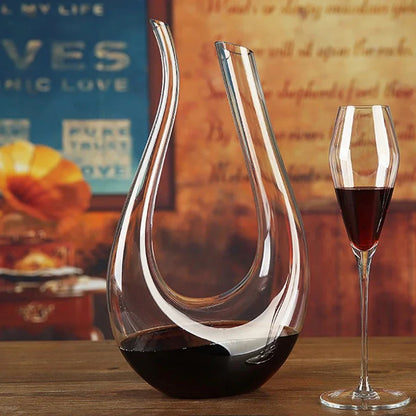 Perfecsy crystal decanter 1500ML with curved bottle jug and matching wine glass on Tampa Home & Garden Store