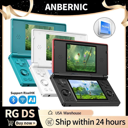 Anbernic RG DS Flip handheld game console with 4-inch IPS HD dual screens three variants on Tampa Home & Garden Store
