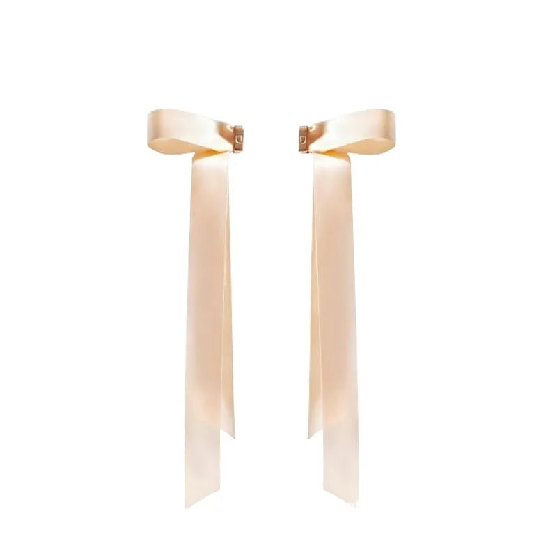 Butterfly Magnetic Hair Clip with peach satin ribbons, no-damage strong hold by Silcy Skin on Tampa Home & Garden Store