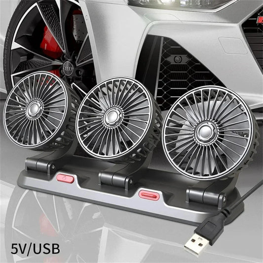 Dual Head Car Fan | 12 Volt Fan with 360° Rotation & Adjustable Airflow | Portable Cooling Solution for Cars - Tampa Home & Garden Store