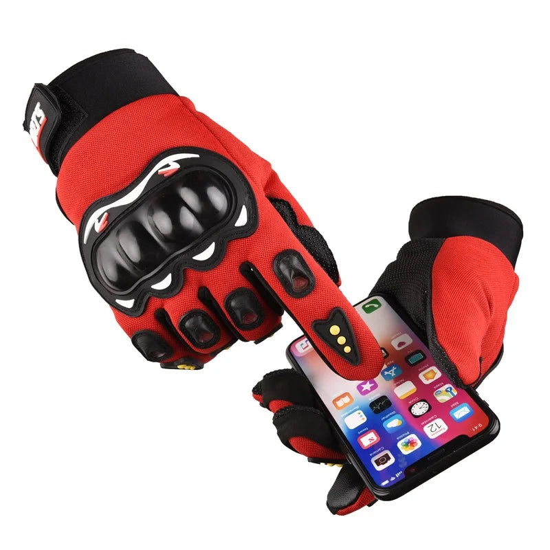 Outdoor Sports Touch Screen Gloves red/black BikerZoneZ motorcycle gloves knuckle guard on Tampa Home & Garden Store