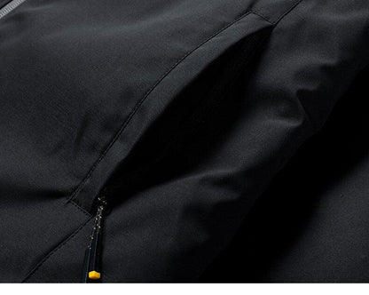 Men's black windproof fleece jacket close-up zipper detail on Tampa Home & Garden Store