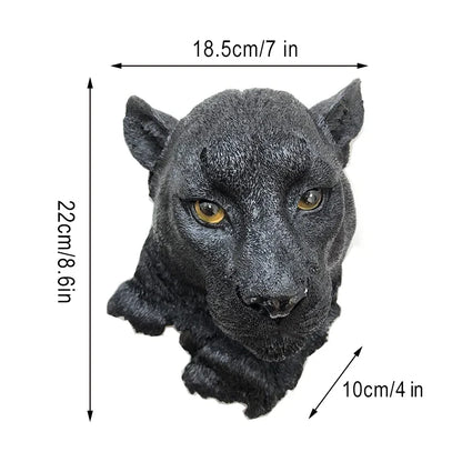 Perfecsy black panther head wall decor statue with textured finish and yellow eyes on Tampa Home & Garden Store