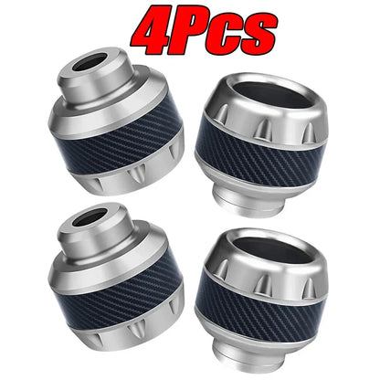 4pcs BikerZoneZ motorcycle fork slider cups with carbon fiber grip and silver metal ends on Tampa Home & Garden Store