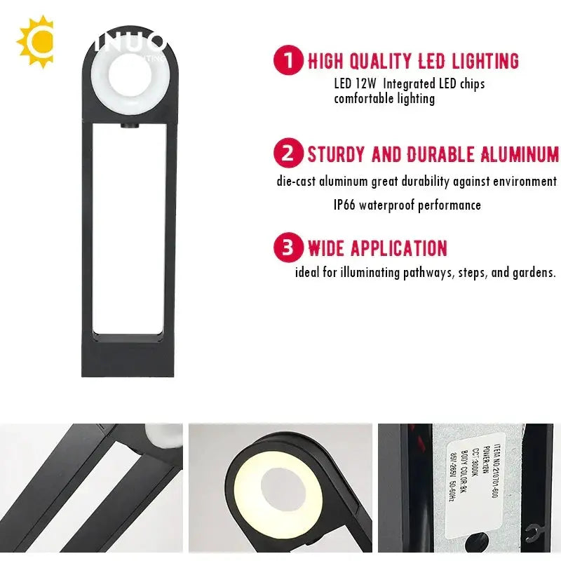 DecorBites LED Path Light 12W aluminum pillar, black finish for outdoor gardens and walkways on Tampa Home & Garden Store