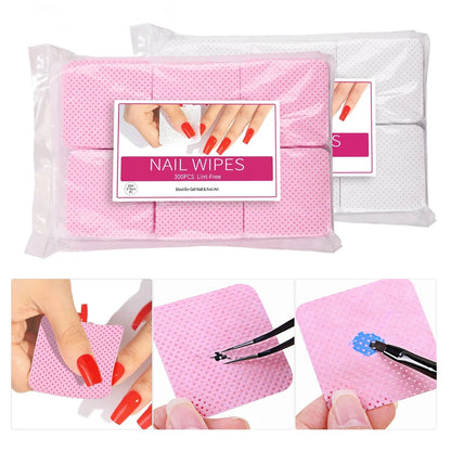 Nail wipes Silcy Skin pink nonwoven 300pcs lint-free for gel nails and nail art on Tampa Home & Garden Store