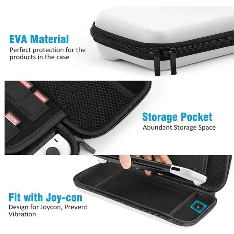 Nintendo Switch travel case with EVA shell, zip closure, internal mesh pocket and Joy-Con slots on Tampa Home & Garden Store
