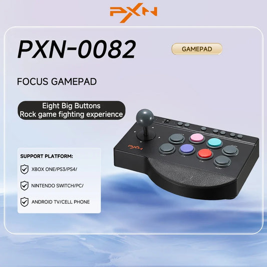 PXN-0082 wired arcade joystick with eight colorful buttons for USB PS3/PS4/Switch/PC/XBOX on Tampa Home & Garden Store