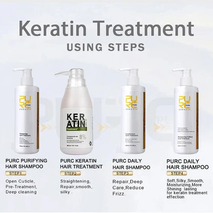 Set of 4 PURC hair care bottles: Purifying Shampoo, Keratin Treatment, and 2 Daily Shampoos on Tampa Home & Garden Store