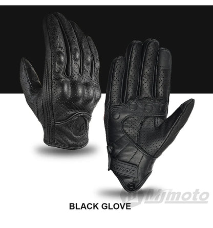 Motorcycle Retro Leather Gloves black perforated leather by BikerZoneZ on Tampa Home & Garden Store