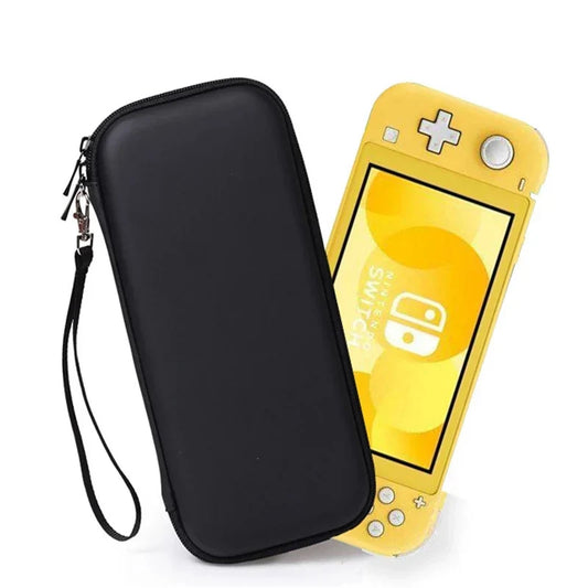 Portable NS Mini hard EVA carrying case for Nintendo Switch Lite, black with wrist strap on Tampa Home & Garden Store