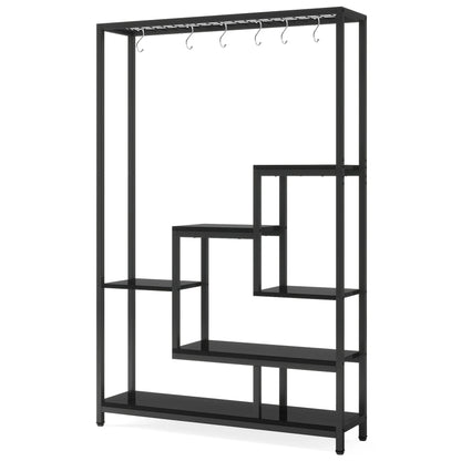 5 Tier Indoor Plant Stand With Shelves And Hooks