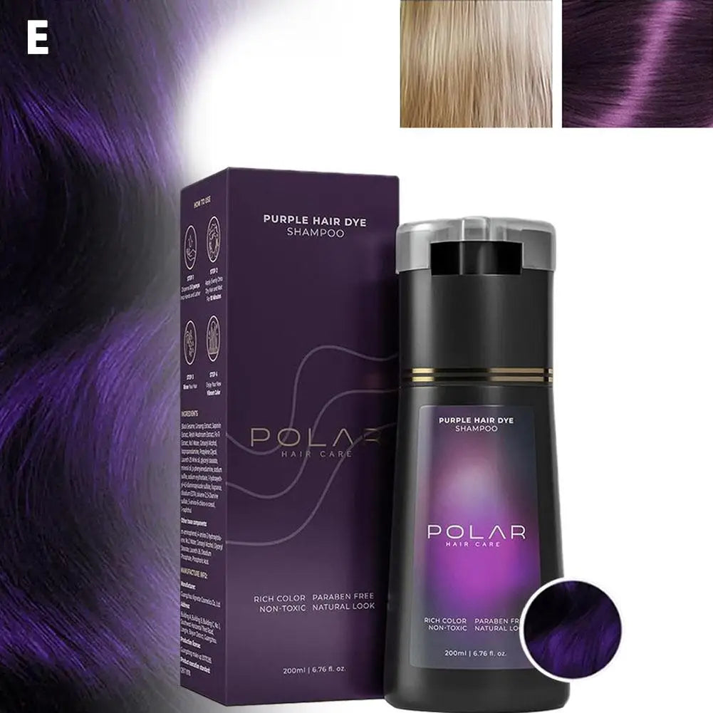 Polar Hair Care purple hair dye shampoo bottle with purple label and matching box, 200ml on Tampa Home & Garden Store