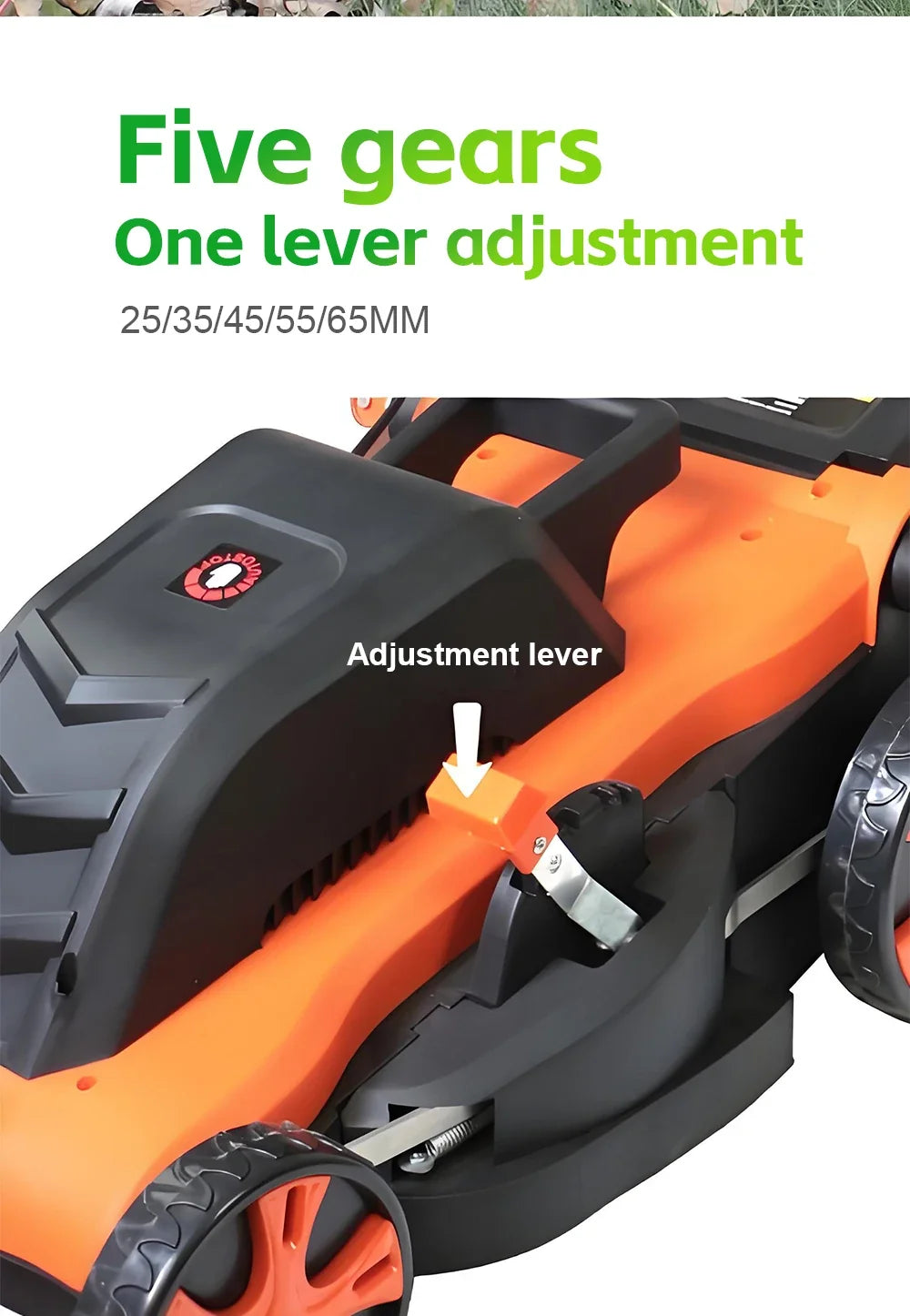 UpTrend Deals handheld cordless electric weeder and lawn trimmer with orange body and adjustment lever on Tampa Home & Garden Store
