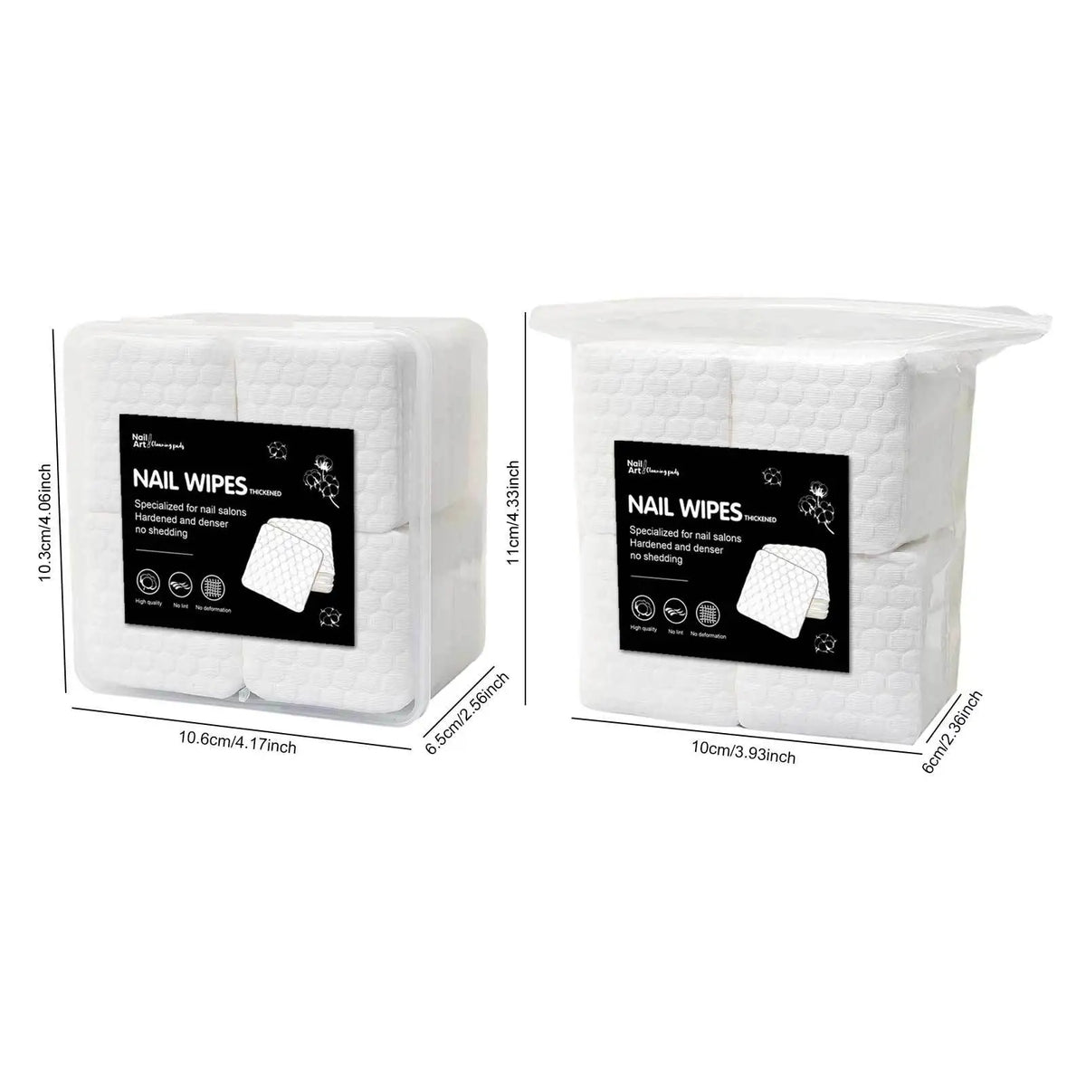 Silcy Skin nail wipes 200/500pcs, white quilted lint-free remover pads in plastic cases, 2 boxes on Tampa Home & Garden Store