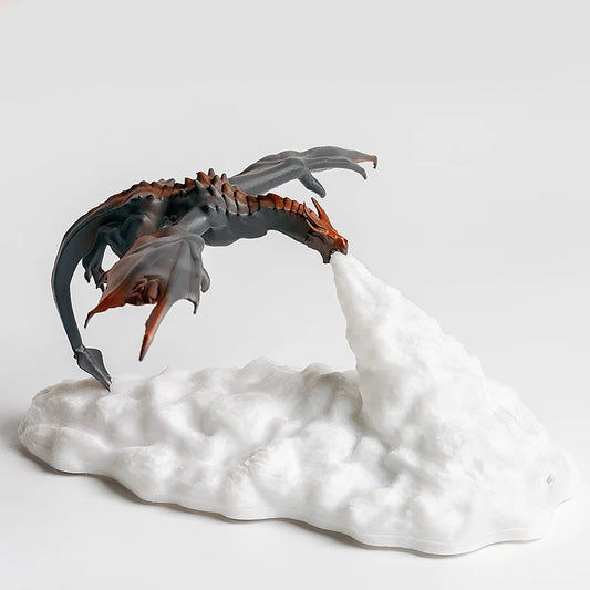 3D Printed Dragon LED Night Light USB Rechargeable Fire Glow Lamp for Kids Bedroom - Tampa Home & Garden Store