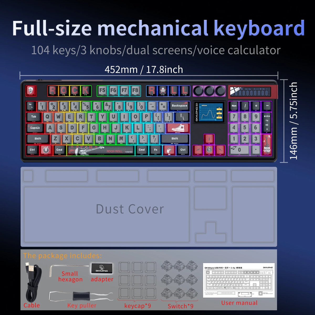 SKYLOONG GK104 Pro wireless mechanical keyboard with RGB backlit keys by FLIPSTYLEZLLC on Tampa Home & Garden Store