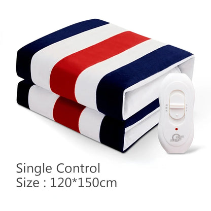 Silcy Skin electric blanket two-piece, red white blue striped, single control, 120x150cm on Tampa Home & Garden Store