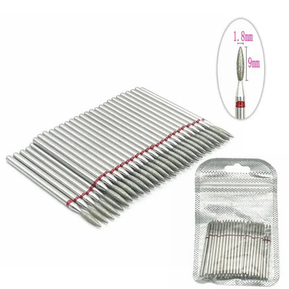 50pc diamond nail drill bit set for manicure by Silcy Skin with diamond heads in sealed pouch on Tampa Home & Garden Store