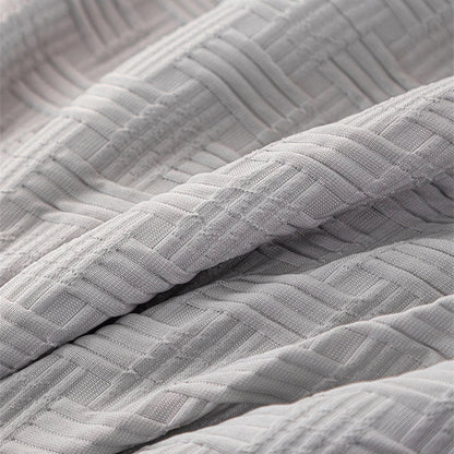 DecorBites Knitted Waffle Summer Quilt, soft breathable gray knit fabric, machine washable on Tampa Home & Garden Store