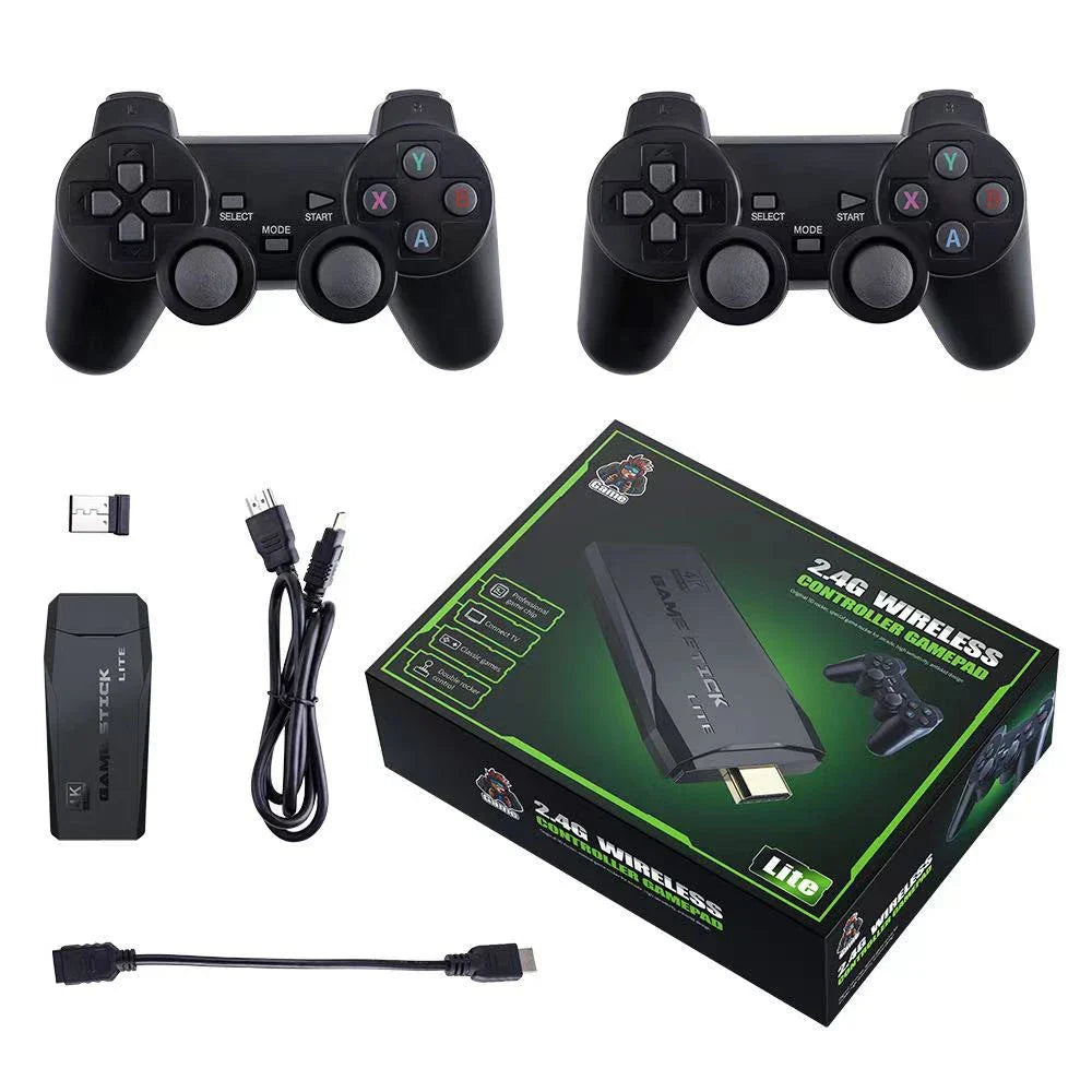 M8 Wireless Game Stick 64GB Retro Console with 2 black wireless controllers UpTrend Deals on Tampa Home & Garden Store
