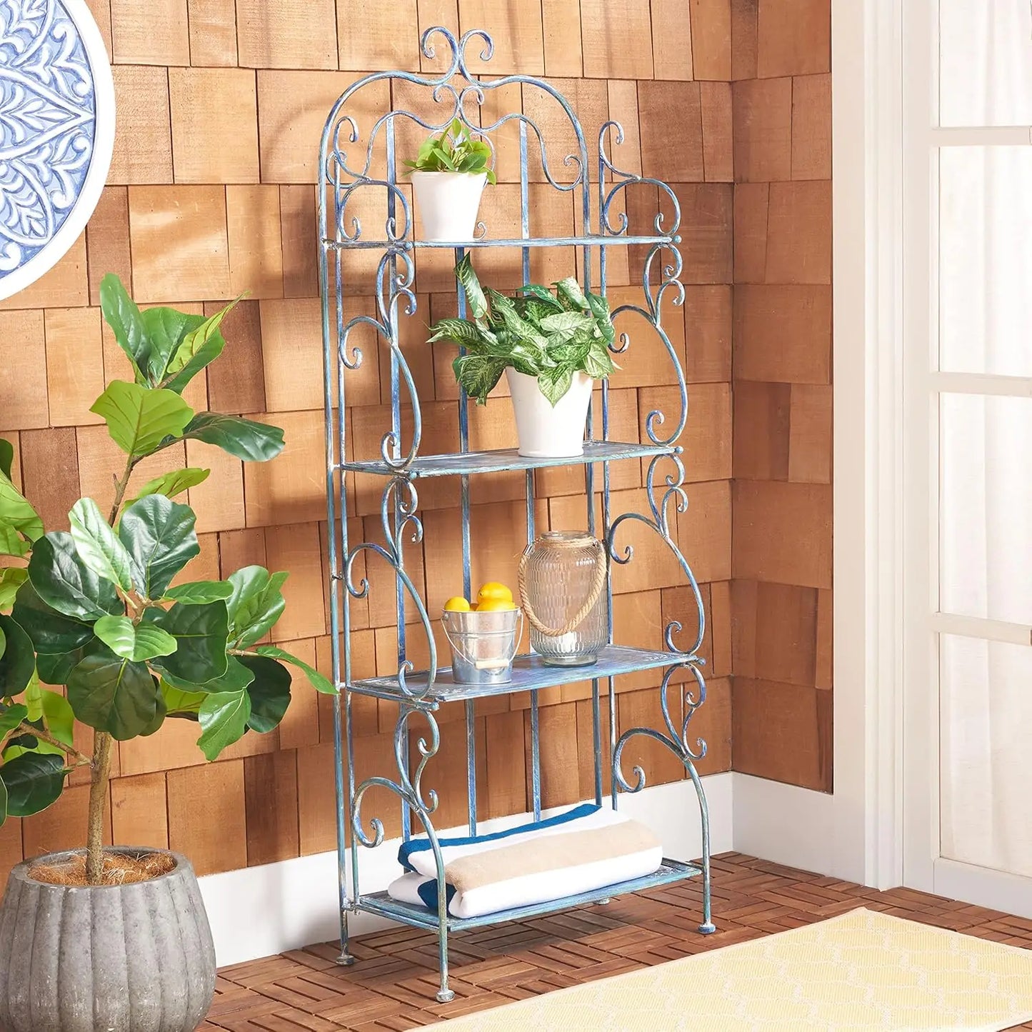 Elegant Metal 4-Tier Patio Garden Plant Stand
