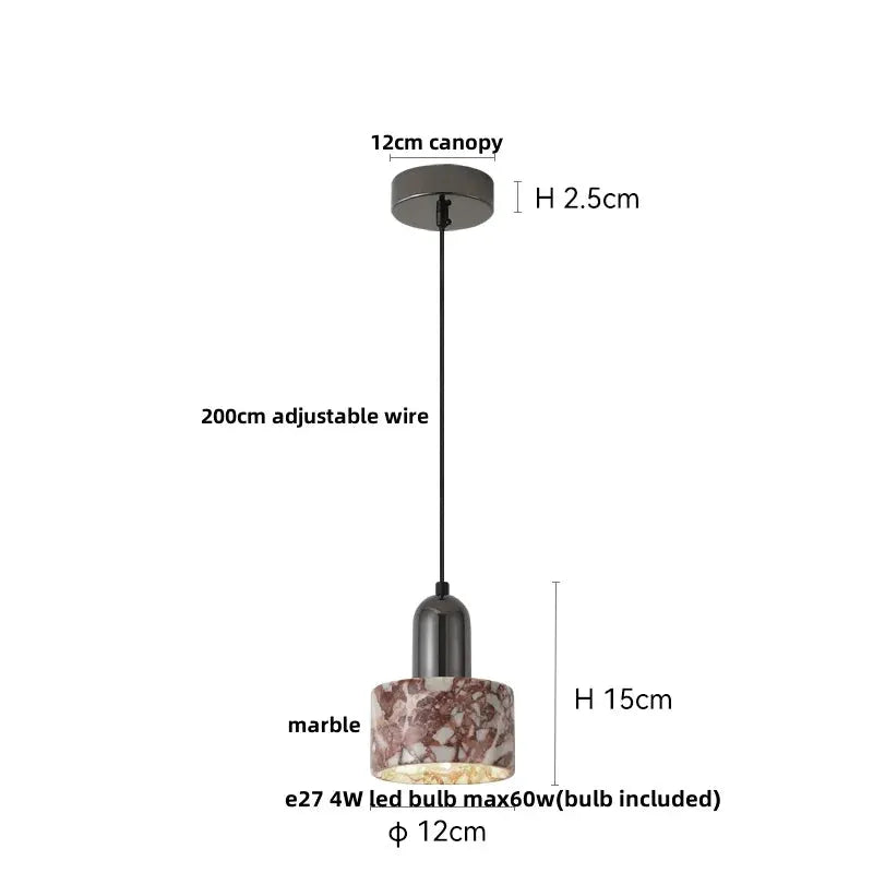 DecorBites LED Pendant Lamp adjustable wire globe with marble shade on Tampa Home & Garden Store