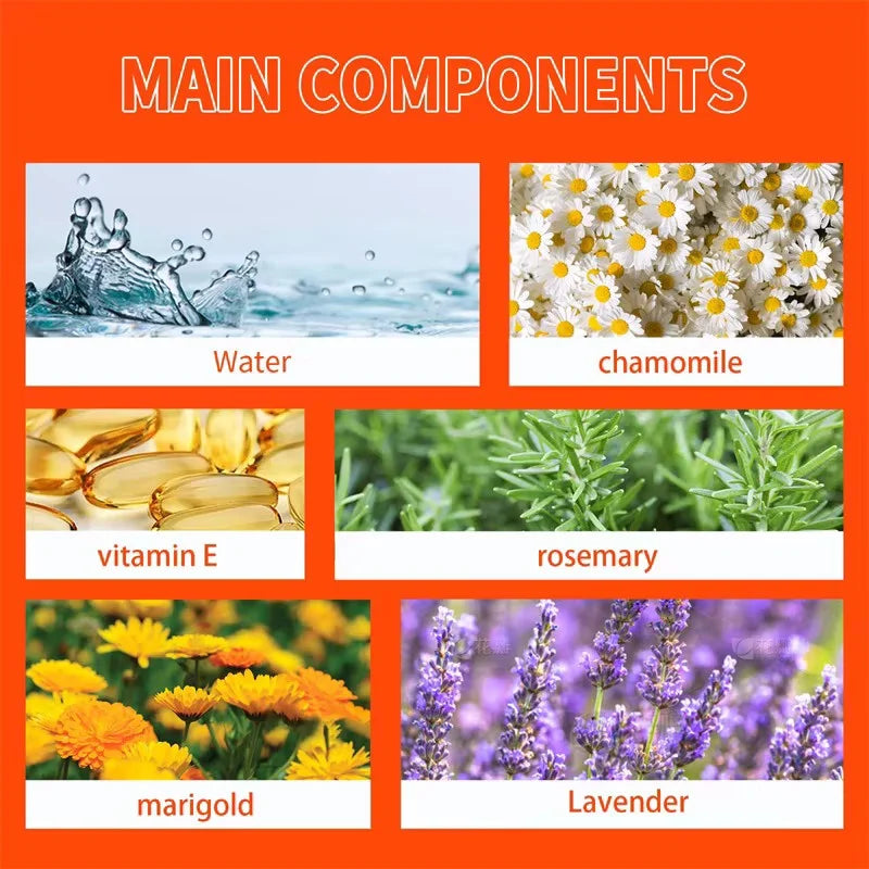 Stretch marks remover serum components: water, chamomile, rosemary, lavender 6 items on Tampa Home & Garden Store