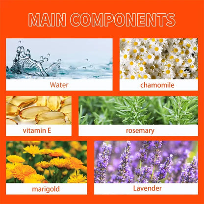 Stretch marks remover serum components: water, chamomile, rosemary, lavender 6 items on Tampa Home & Garden Store