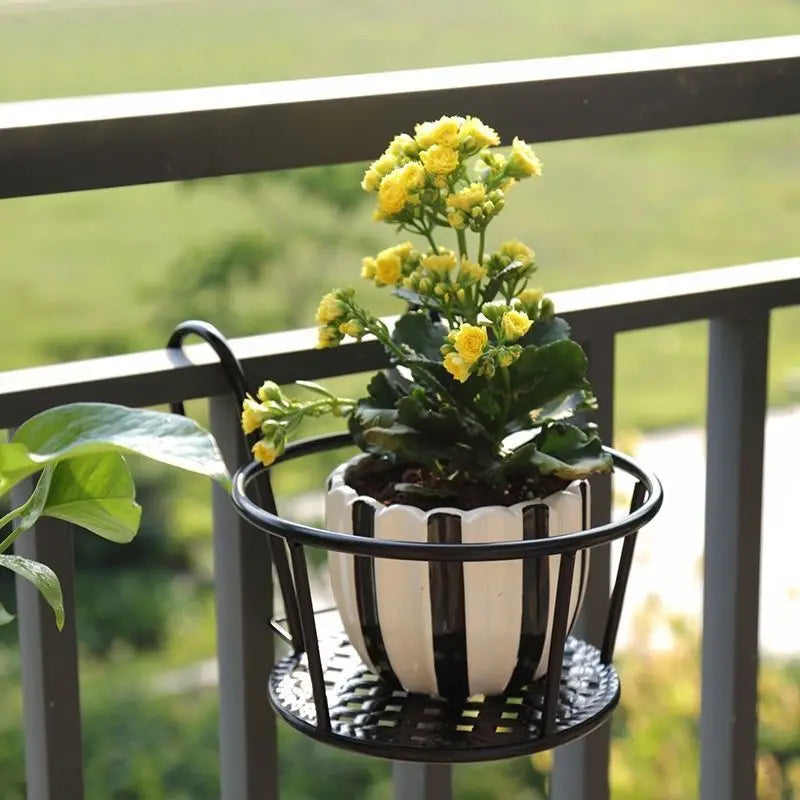 Iron Balcony Hanging Flower Rack And Pot Holder
