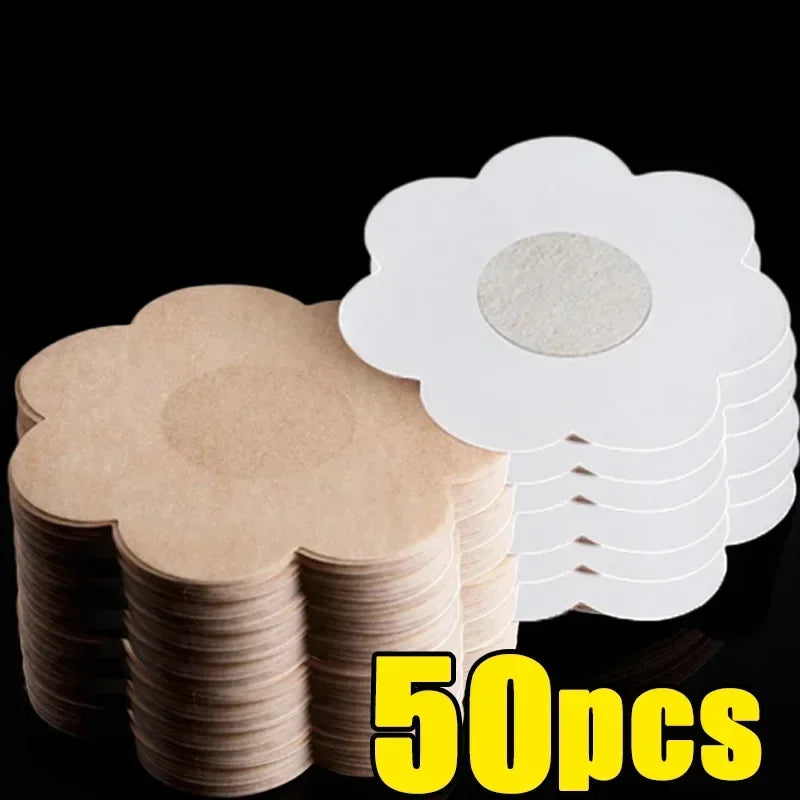 Nipple cover pasties flower-shaped beige and white Silcy Skin 50pcs self-adhesive on Tampa Home & Garden Store