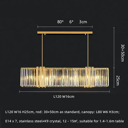 DecorBites Luxe E14 LED Crystal Pendant Chandelier gold finish with K9 crystal prisms on Tampa Home & Garden Store