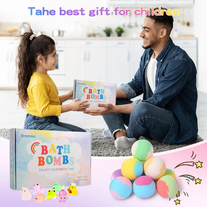 Kids bath bombs set 24-pack with surprise by Silcy Skin, colorful packaging and bombs, on Tampa Home & Garden Store
