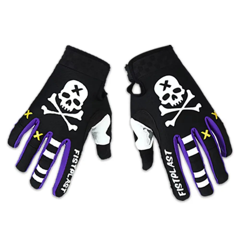 Windproof Anti-slip Touch Motorcycle Gloves by BikerZoneZ black skull crossbones fingertips on Tampa Home & Garden Store