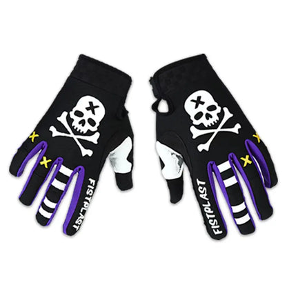 Windproof Anti-slip Touch Motorcycle Gloves by BikerZoneZ black skull crossbones fingertips on Tampa Home & Garden Store