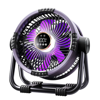 Outdoor Essentials | Rechargeable Camping Fan with LED Light & Power Bank | 20000mAh Battery for Extended Use