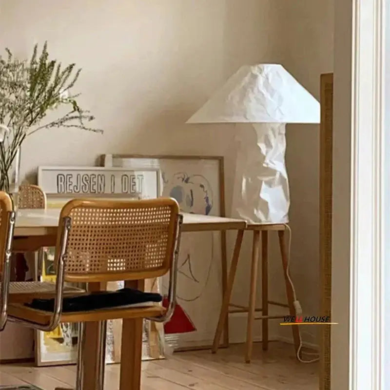 DecorBites Japanese Paper Floor Lamp Nordic Glow