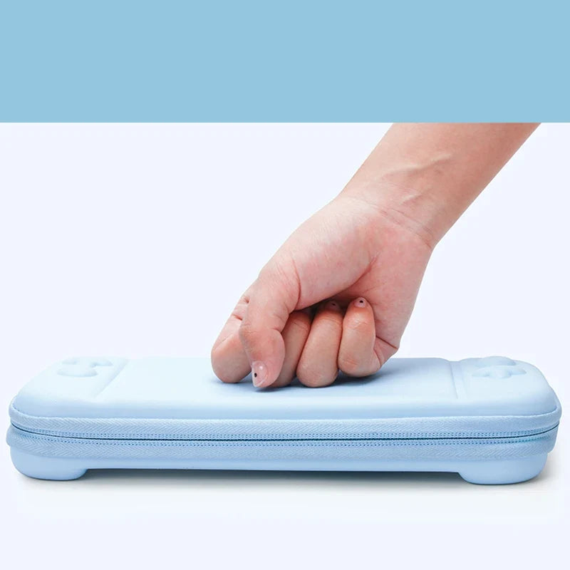 Switch Lite 3-in-1 portable hard carrying case in light blue with zipper on Tampa Home & Garden Store