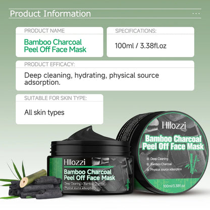 Silcy Skin Bamboo Charcoal Peel Off Mask jar with label, 100 ml, black lid, bamboo charcoal on Tampa Home & Garden Store