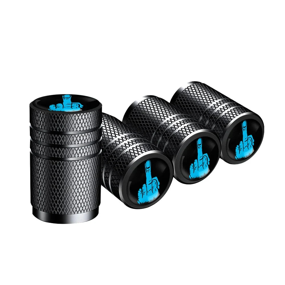 4pcs black knurled valve stem caps by BikerZoneZ metal valve caps for tires on Tampa Home & Garden Store