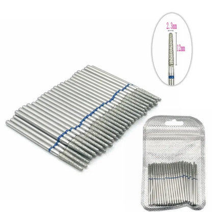 Silcy Skin 50pc Diamond Nail Drill Bit Set silver diamond-coated bits for manicure on Tampa Home & Garden Store