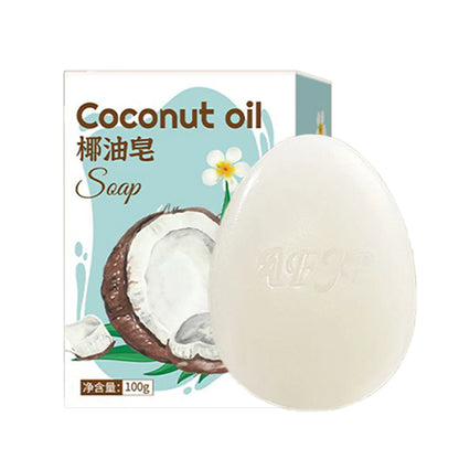 Silcy Skin coconut oil soap bar, handmade 85g with bamboo charcoal and sea salt, oval white on Tampa Home & Garden Store