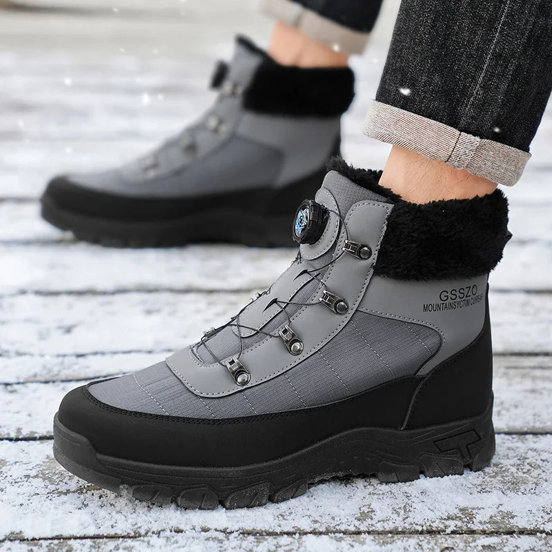 Mens Winter Snow Boots UpTrend Deals gray faux-fur lined waterproof outdoor shoes on Tampa Home & Garden Store