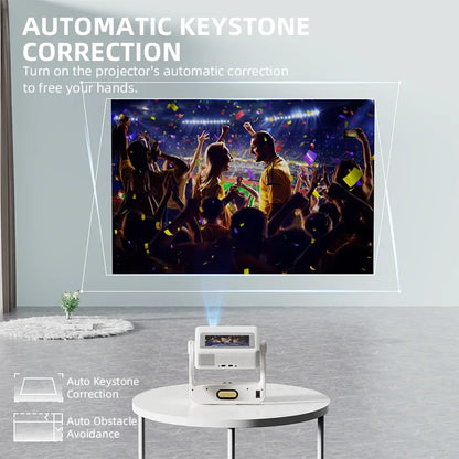 FLIPSTYLEZLLC 4K touch screen projector in white home theater portable projector with auto focus on Tampa Home & Garden Store