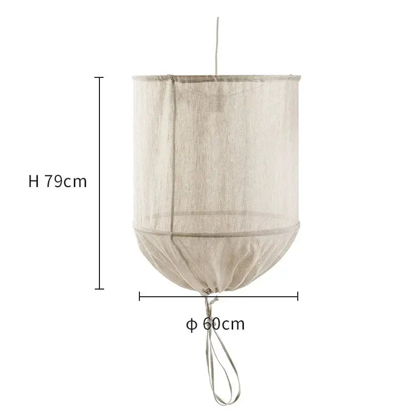 DecorBites™ Linen Cloth Pendant Light natural beige linen shade, 79 cm tall, 60 cm diameter on Tampa Home & Garden Store