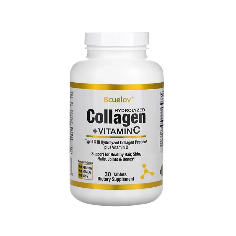 Collagen peptide supplement bottle bcuelov with Vitamin C label by Silcy Skin on Tampa Home & Garden Store